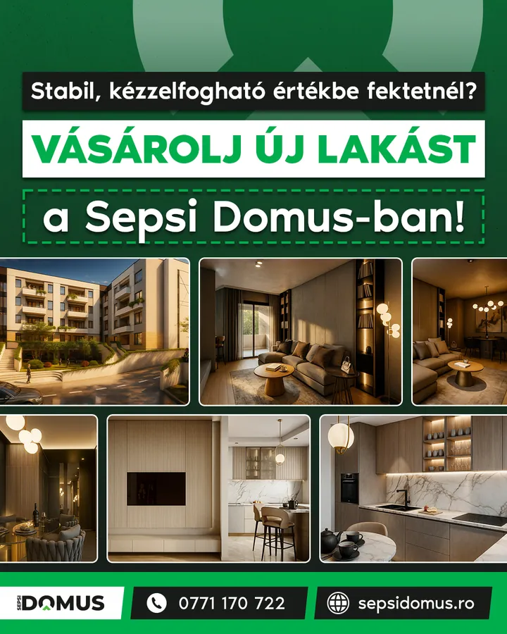 Új lakás hirdetés kreatív ingatlanfejlesztőnek, magyar nyelven