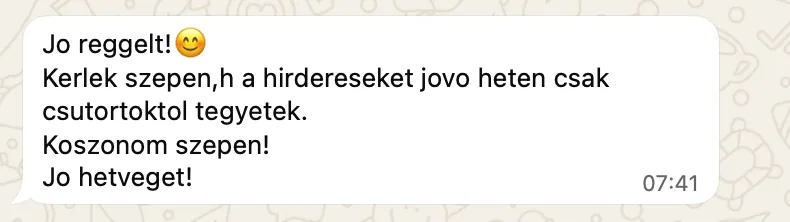 ROAS, amit egy webshopnak elértem a Meta hirdetésekkel